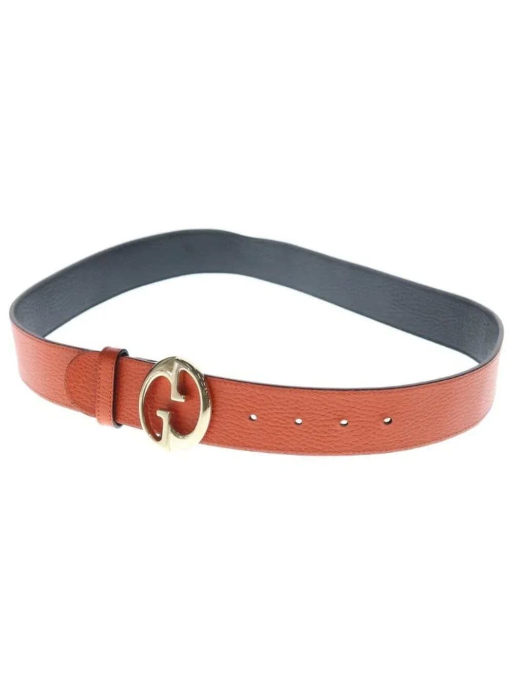 Gucci GG Supreme Reversible Belt Black Orange Leather Gold